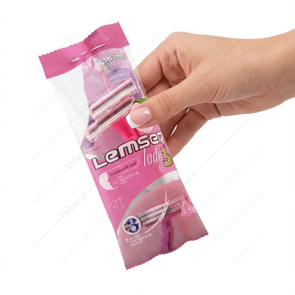 خودتراش 3 لبه لیدی صورتی لمسر 2 عدد